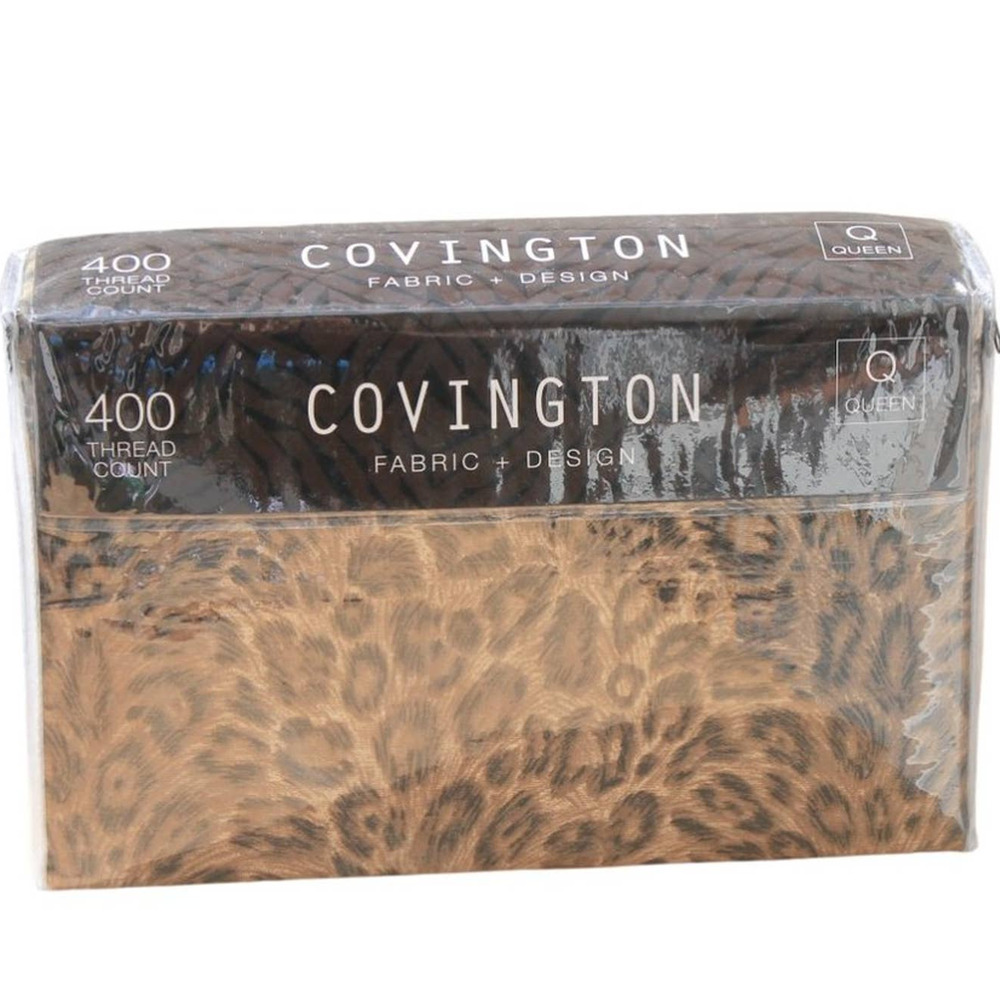 Covington Animal Leopard Print 4 Pc Queen Sheet Set Cotton Blend 400 Thread Ct